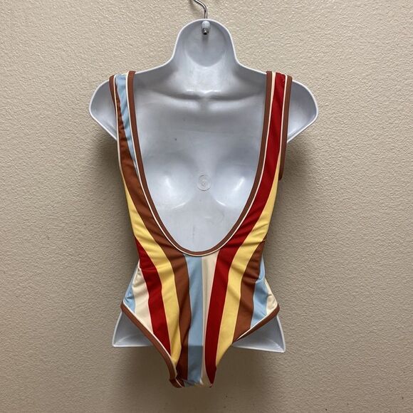 Solid & Striped One Piece Swimsuit XS - Picture 4 of 4